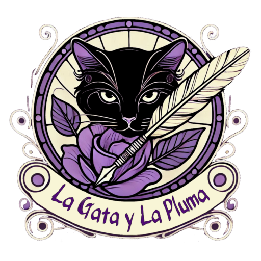 logo de la gata y la pluma